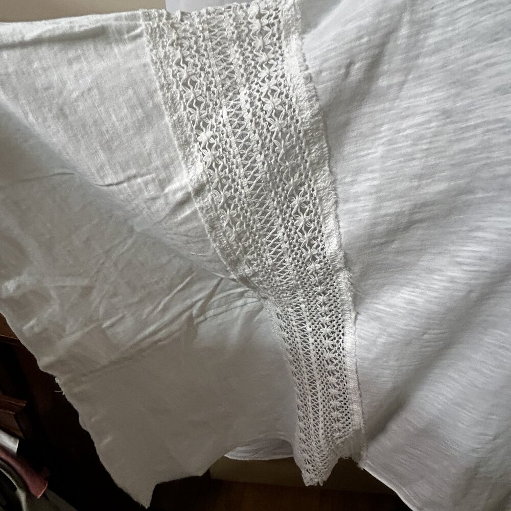 Umgee White Cotton Lace Detail Blouse L | Boho Chic Coastal Romantic - Picture 6 of 8